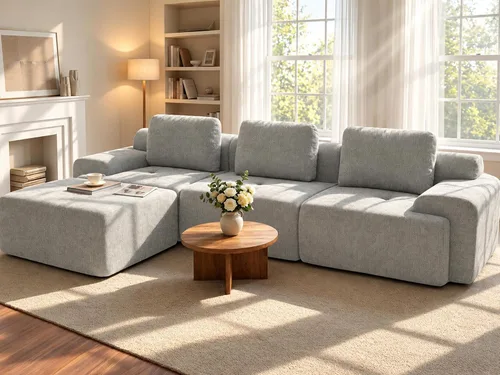 Vista 24 de Sofá de nube de gran tamaño en forma de U de 122 pulgadas, cómodos sofás modulares sin hueso para sala de estar, sofá modular con respaldo alto