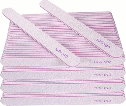 Vista 12 de Limas de uñas (25 piezas), lima de uñas de grano 100/180, tablero de esmeril a granel para uñas acrílicas y uñas naturales, limas para uñas