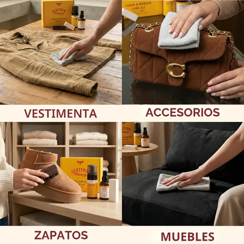 Vista 4 de Limpiador de ante Leather Honey: Cuidado no tóxico para ante y nobuck, fabricado en EE. UU. desde 1968. Limpia y restaura zapatos, botas, chaquetas