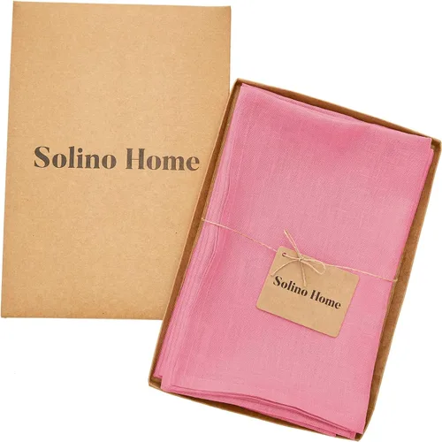 Vista 43 de Solino Home Juego de 4 manteles individuales blancos de 100 % lino puro de 14 x 14 pulgadas para invierno, San Valentín, primavera, Pascua, Fete