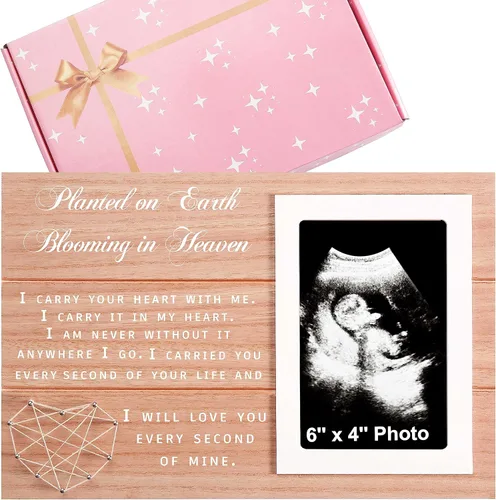 Vista 9 de Regalos de Anuncio de Embarazo para Madre Mamá, Marco de Foto de Ultrasonido de Revelación de Embarazo para Abuela Madera, Marco de Foto