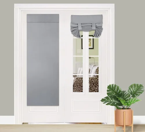 Vista 14 de PI Cortina Opaca para Puerta, Sombra de Privacidad que se Ata con Aislamiento Térmico, Cortina de Puerta Pequeña para Aula/Puerta Corredera/Puerta