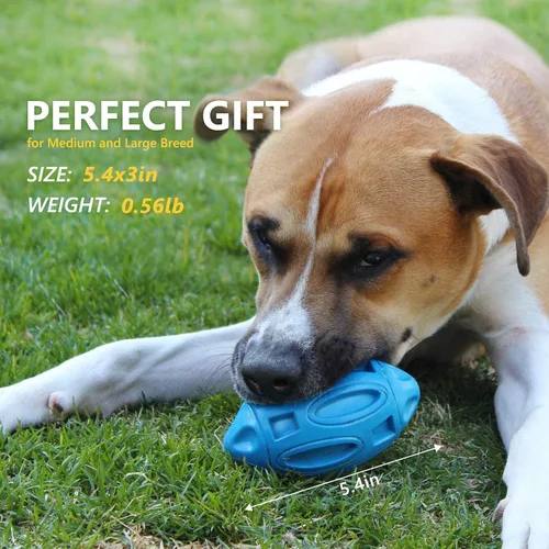 Vista 6 de EASTBLUE Juguetes para perros con sonido para masticadores agresivos: Bola de goma para cachorros con chirriador, juguete para mascotas casi