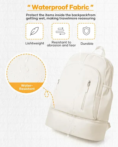 Vista 7 de SEAFEW Mochila pequeña de gimnasio para mujeres y hombres, bolsa impermeable para pista de gimnasio con compartimento expandible para zapatos