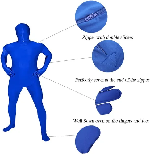 Vista 2 de Body Zentai de cuerpo completo de elastano para hombre y mujer