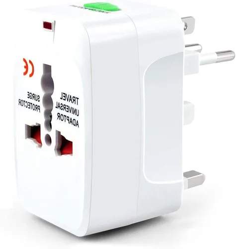 Vista 8 de Convertidor de adaptador de corriente universal portátil en todo el mundo, todo en uno, cargador de pared de viaje internacional fuera del país
