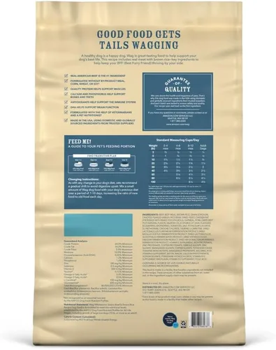 Vista 2 de Marca Amazon - Wag Nutrición Premium para Perros Adultos, Alimento Seco, Apoya la Salud del Estómago y la Piel, Carne de Res y Arroz Integral, Bolsa