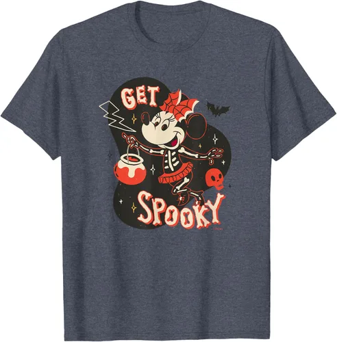 Vista 78 de Disney Disfraz de esqueleto de Minnie Mouse para Halloween, camiseta espeluznante Negro