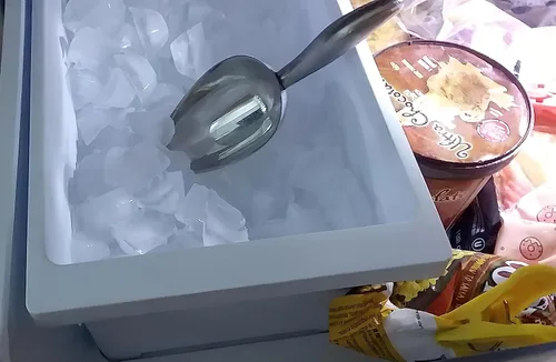 Vista 5 de Cuchara de hielo para congelador, cuchara de hielo de acero inoxidable, pala para máquina de hielo, café, granos, alimentos, dulces, harina