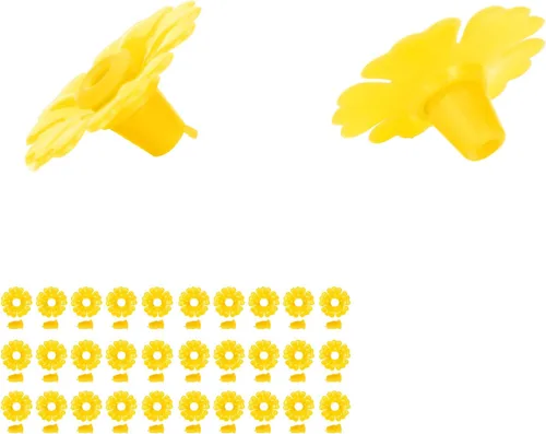 Vista 7 de Hyuduo 30 piezas de repuesto para comederos de colibríes, puertos de alimentación de néctar amarillo para comederos de colibríes al aire libre