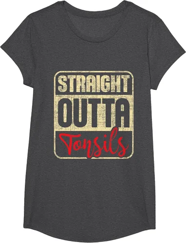 Vista 73 de Straight Outta Amígdalas - Camiseta de recuperación de cirugía de eliminación de amígdalas Asphalt Grey