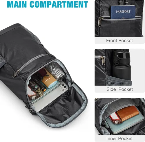Vista 5 de G4Free, mochila pequeña y plegable, liviana y casual, para ir de camping o para exteriores, para adultos y niños (11 L)