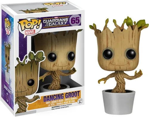 Vista 2 de POP Marvel: Guardianes de la Galaxia - Figura de vinilo Dancing Groot Funko Pop! (paquete con funda protectora compatible con Pop Box), multicolor