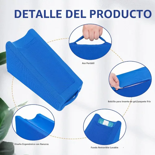 Vista 5 de TYYIHUA Almohada para reposabrazos, almohada de elevación de brazos, soporte y recuperación para cirugía de brazo o rodilla roto, almohada de Azul