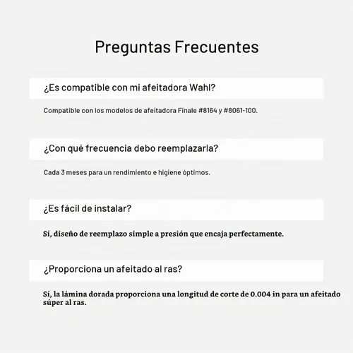 Vista 6 de Láminas de recambio ensambladas Wahl Professional cinco estrellas series # 7031 , Papel dorado