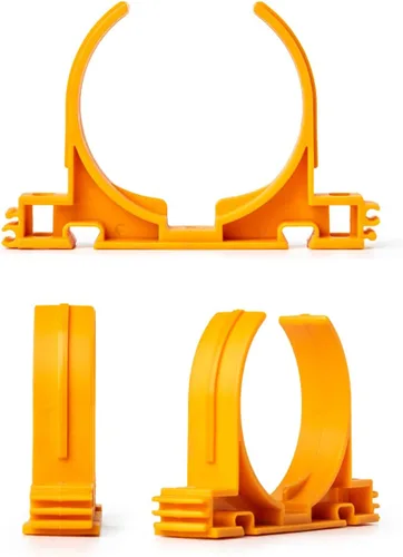 Vista 2 de POWERTEC 70342-P2 Perchas de estilo abierto para tubería y manguera de recolección de polvo de 2-1/2 pulgadas con múltiples opciones de montaje