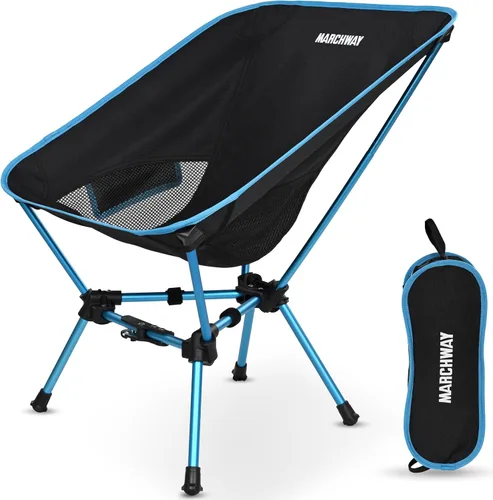 Vista 12 de MARCHWAY Silla de camping plegable ligera con bloqueo de resorte, estable y compacta portátil para campamento al aire libre, viajes, playa, picnic