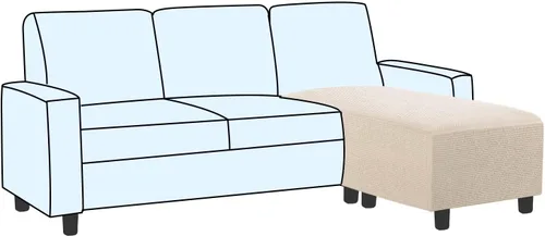 Vista 45 de H.VERSAILTEX Funda Deslizable para Otomana Rectangular Ajuste de Longitud 29"-34" Reposapiés Fundas Deslizables para Sofá Funda para Taburete