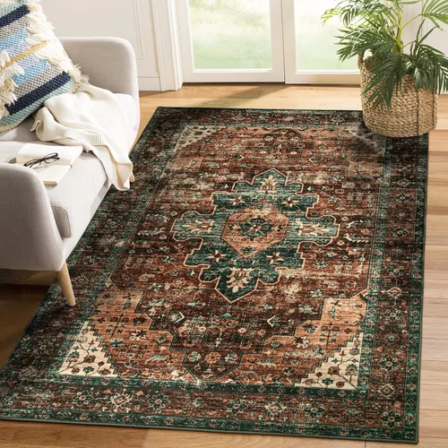 Vista 73 de Moynesa Alfombra ultra fina lavable de 2 x 3 pies, alfombra pequeña de cocina para entrada, interior, antideslizante, tapete vintage para puerta