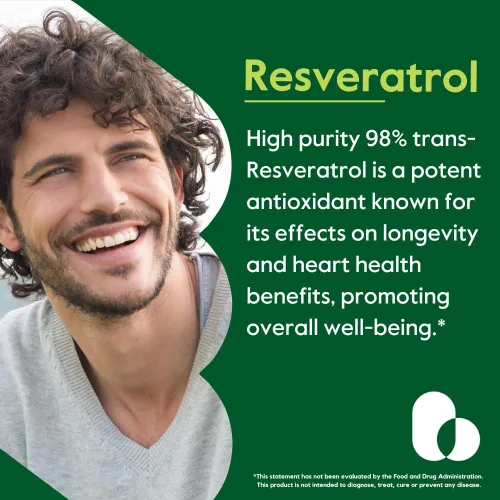 Vista 2 de BESTVITE Resveratrol 600 mg (60 cápsulas vegetarianas) - Trans-resveratrol 98% puro - Sin estearatos - Vegano - Sin gluten - Sin OMG
