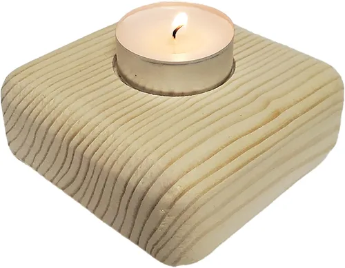 Vista 5 de Portavelas de madera para velas de té, 3.5 pulgadas, decoración del hogar de mesa (vela no incluida) (1, azul, barco)