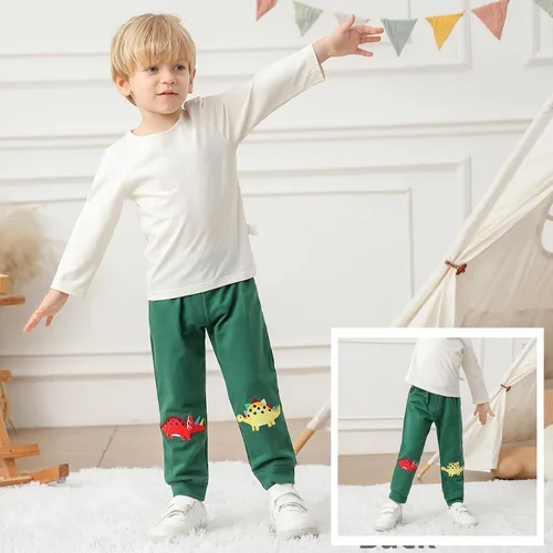 Vista 4 de GFQLONG Pantalones deportivos de algodón para niños de 2 a 6 años A-verde y azul