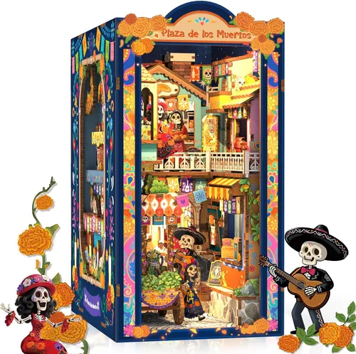 Vista 10 de CUTEBEE Kit de rincón de libros, kit de casa de muñecas en miniatura