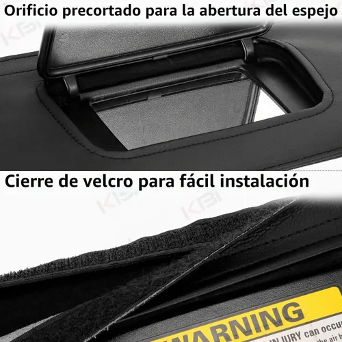 Vista 2 de KBH Funda para Visera de Sol para Ford Mustang 1994-2004, Forro de Cuero de Vinilo, Protector de Visera de Sol para Auto, Lado Izquierdo y Derecho