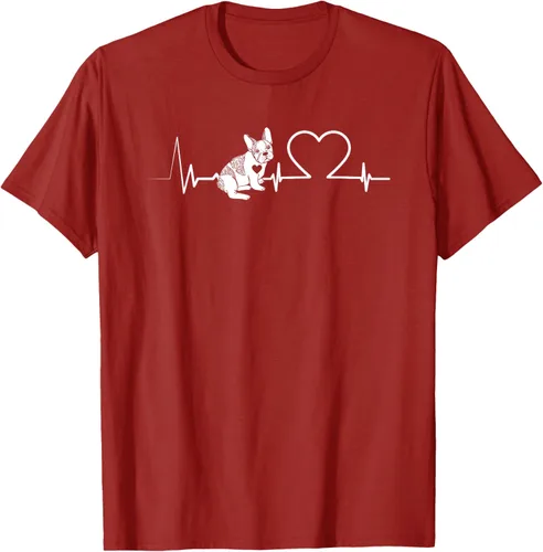 Vista 26 de Heartbeat Bulldog francés Camiseta de propietario de perros Frenchie, Negro