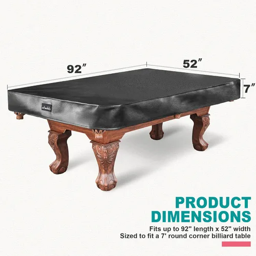 Vista 2 de Funda para mesa de billar, cubierta de mesa de billar de cuero sintético resistente, cubierta dura, impermeable y resistente a desgarros para mesa