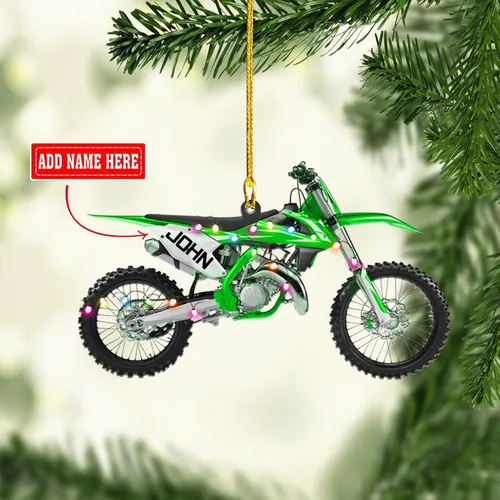 Vista 7 de NAZENTI Adorno personalizado de motocicleta, adornos personalizados de moto de cross para árbol de Navidad, adornos de Navidad de motocross, regalos