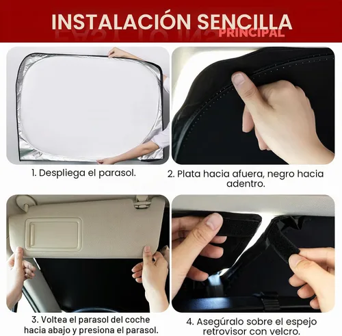 Vista 7 de Car Windshield Sunshade for Tesla Model 3 & Y UV Protection, Fits 2016-2026 Plateado