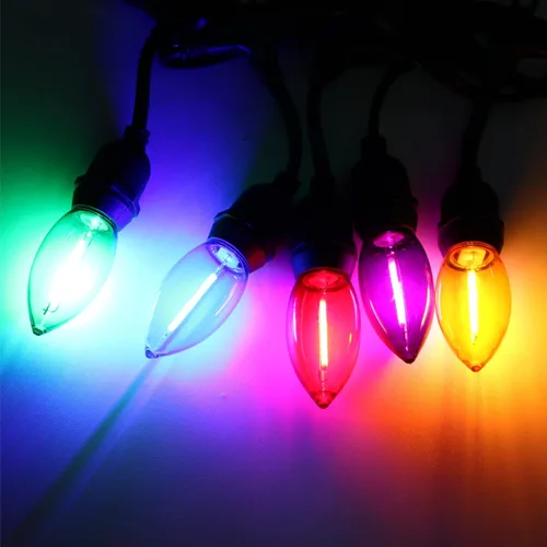 Vista 6 de Meconard Bombilla LED C9 de Repuesto para Luces Navideñas, Bombillas LED Irrompibles C9 para Cadenas de Luces Navideñas Exteriores, Base Intermedia