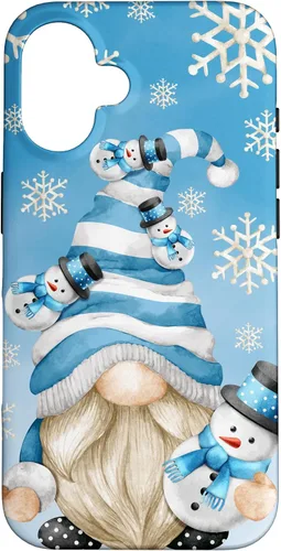 Vista 32 de Cute Winter Gnome Dad with Snowflake Decor and Snowman Case for iPhone 17