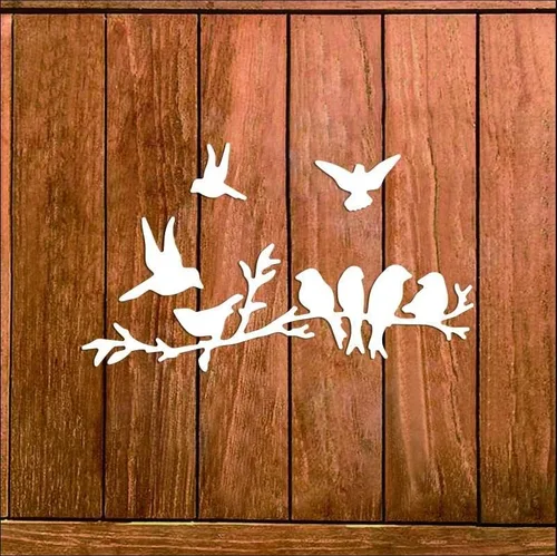 Vista 2 de Birds Branch - Troqueles de metal troquelados, tarjetas de papel de pájaros en la rama, plantillas de corte para manualidades en relieve, tarjetas