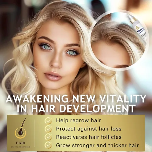 Vista 3 de Minoxidil para hombres y mujeres, suero de crecimiento del cabello mejorado al 5%, tratamiento de crecimiento del cabello para adelgazamiento