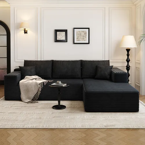 Vista 8 de Sofá seccional modular Cloud de 107.5 pulgadas con chaise en forma de L, sofás tapizados modernos minimalistas para sala de estar y dormitorio, sofá