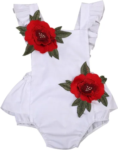 Vista 29 de Mameluco para bebé y niña, ropa floral para el verano, traje de verano