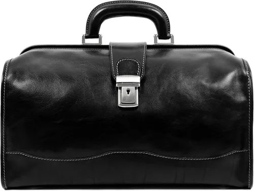Vista 4 de Time Resistance Bolso médico de cuero - Bolso médico italiano hecho a mano - Bolso estilo vintage - Maletín de cuero real