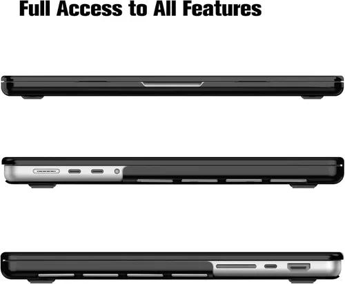 Vista 5 de Fintie Carcasa rígida para MacBook Pro de 16 pulgadas, color negro cristal Chip A3428 A3429 A3403 A3186 A2991 A2780 A2485 (2021-2026)