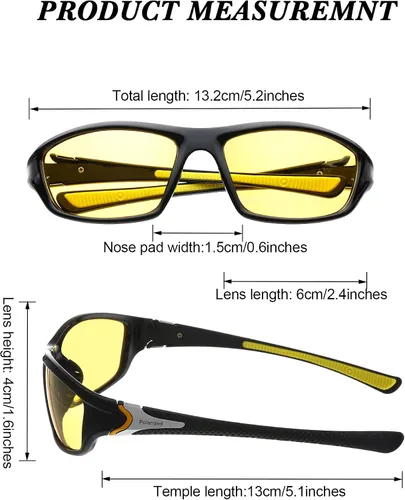 Vista 2 de Frienda Paquete de 6 lentes de sol deportivos polarizados para hombre multipack de ajuste sobre gafas de sol deportivas para hombre