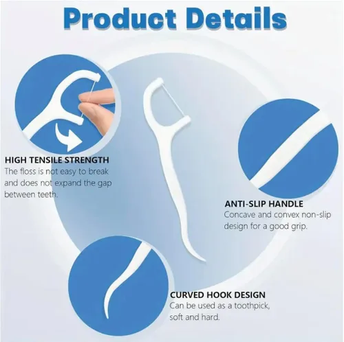 Vista 4 de Palillos de hilo dental profesional limpio - Bolsa de 300