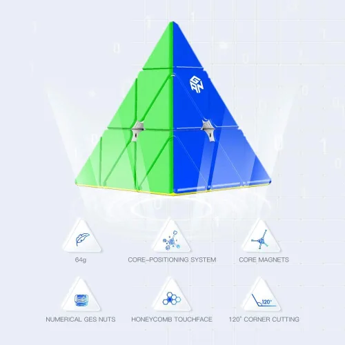 Vista 8 de GAN Pyraminx 36 imanes, rompecabezas de pirámide magnética de velocidad, cubo triangular sin calcomanías (estándar)
