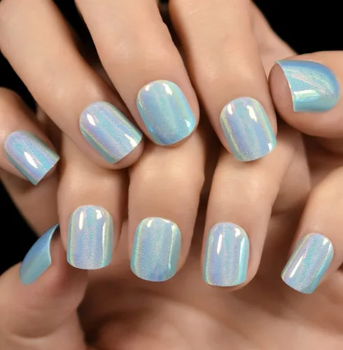Vista 19 de Gelnails - Uñas postizas cortas a presión con punta francesa blanca, 30 Almendra francesa blanca