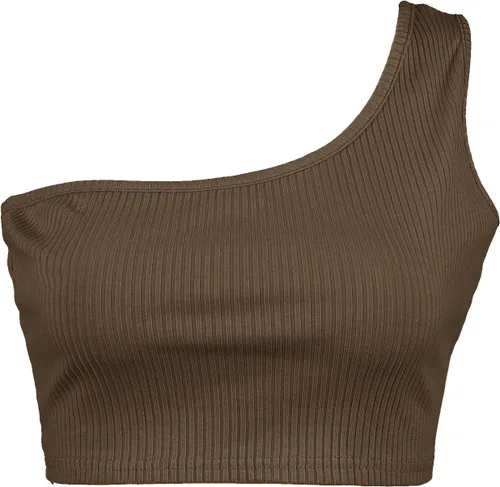 Vista 4 de Minclouse - Blusa corta asimétrica de un solo tirante para mujer, ideal para el verano
