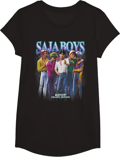 Vista 6 de Kpop Demon Hunters Camiseta Saja Boys Heartthrob con licencia
