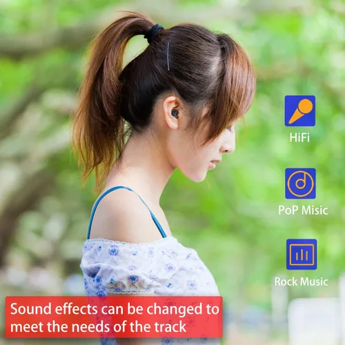 Vista 3 de FAAEAL Auriculares inalámbricos Bluetooth 5.3 con estuche de carga inalámbrica, auriculares estéreo impermeables en el oído, micrófono integrado