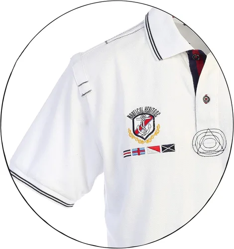 Vista 3 de Gioberti Polo de piqué para hombre, ajuste ajustado, 9513 Blanco, L