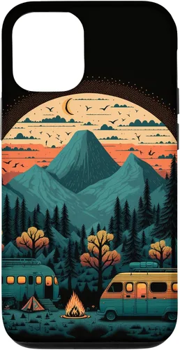 Vista 27 de Funda para iPhone 11 Pro Max Sunset Mountains & Trees para campistas