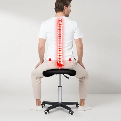 Vista 2 de Master Taburete de masaje en estilo silla de montar con tapizado de NanoSkin, 91557, Negro, 1, 1